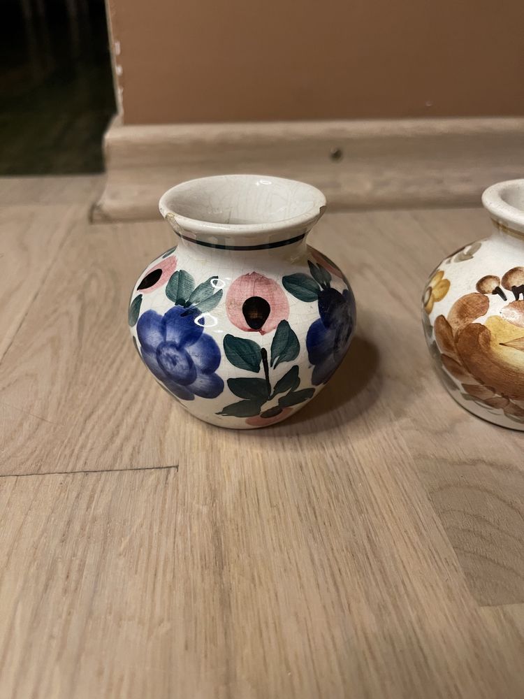 Mini małe wazoniki wazonik ceramiczne malowane w kwiatki Koło
