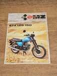 Oryginalna broszura reklamowa motocykli MZ ETZ 125 i 150 IFA