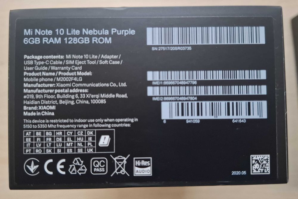 Xiaomi Mi Note 10 Lite 6/128