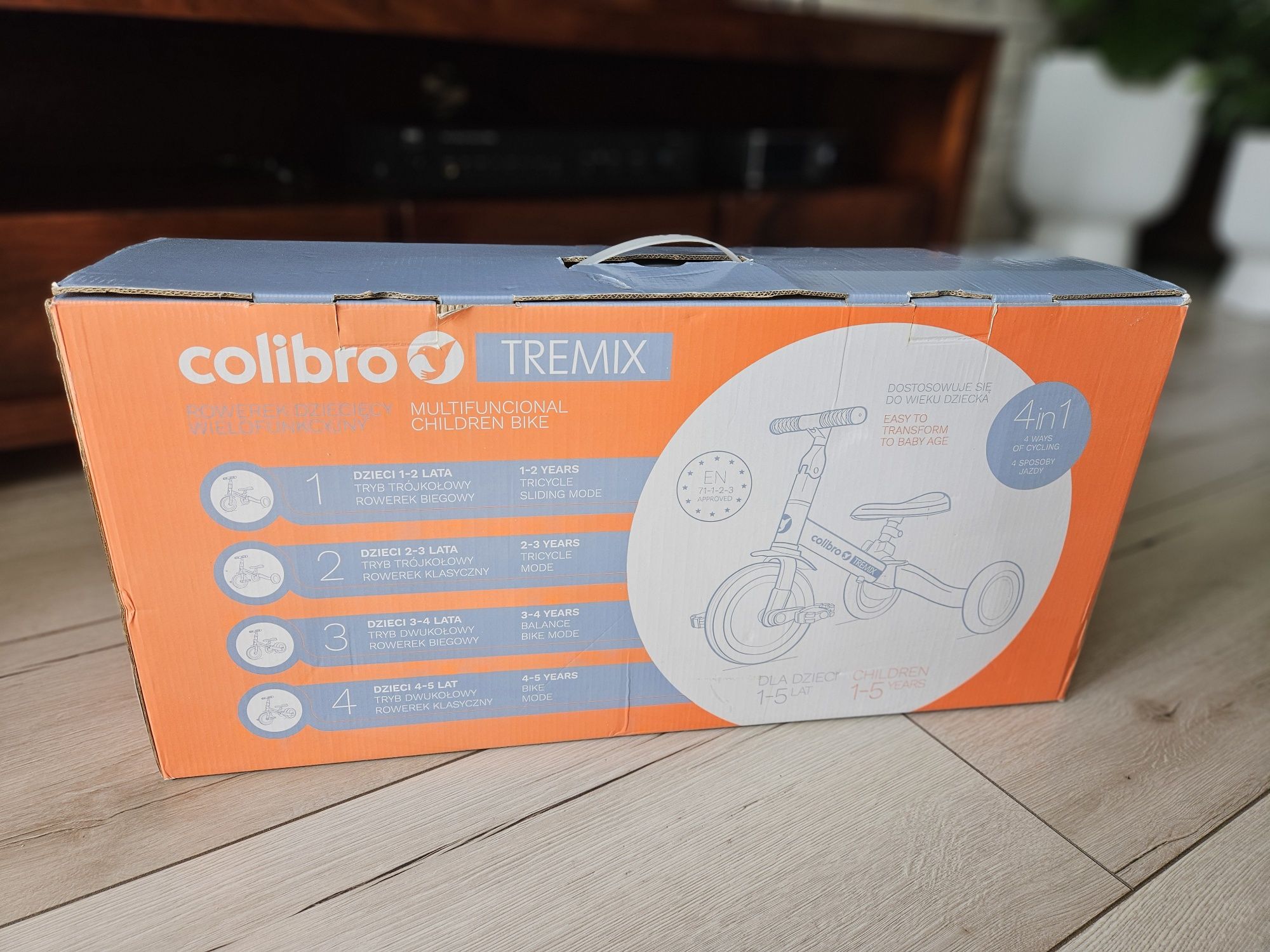 Rowerek dziecięcy trójkołowy, różowy. Colibro TREMIX.