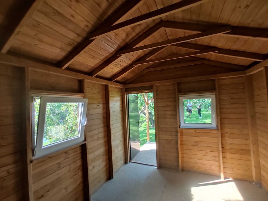 Drewniany domków, domek na działkę altanka ROD szopa narzędziownia