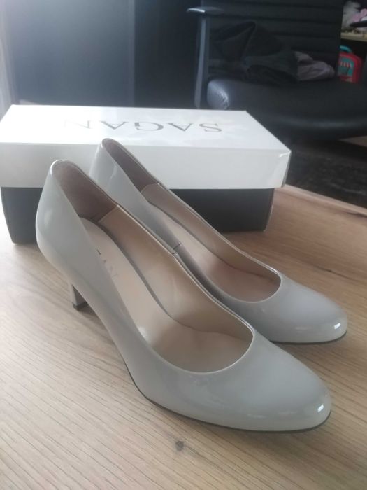 NOWE szpilki marki Sagan, skóra naturalna lakier, r 38