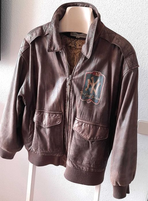 BLUSÃO em pele vintage americano