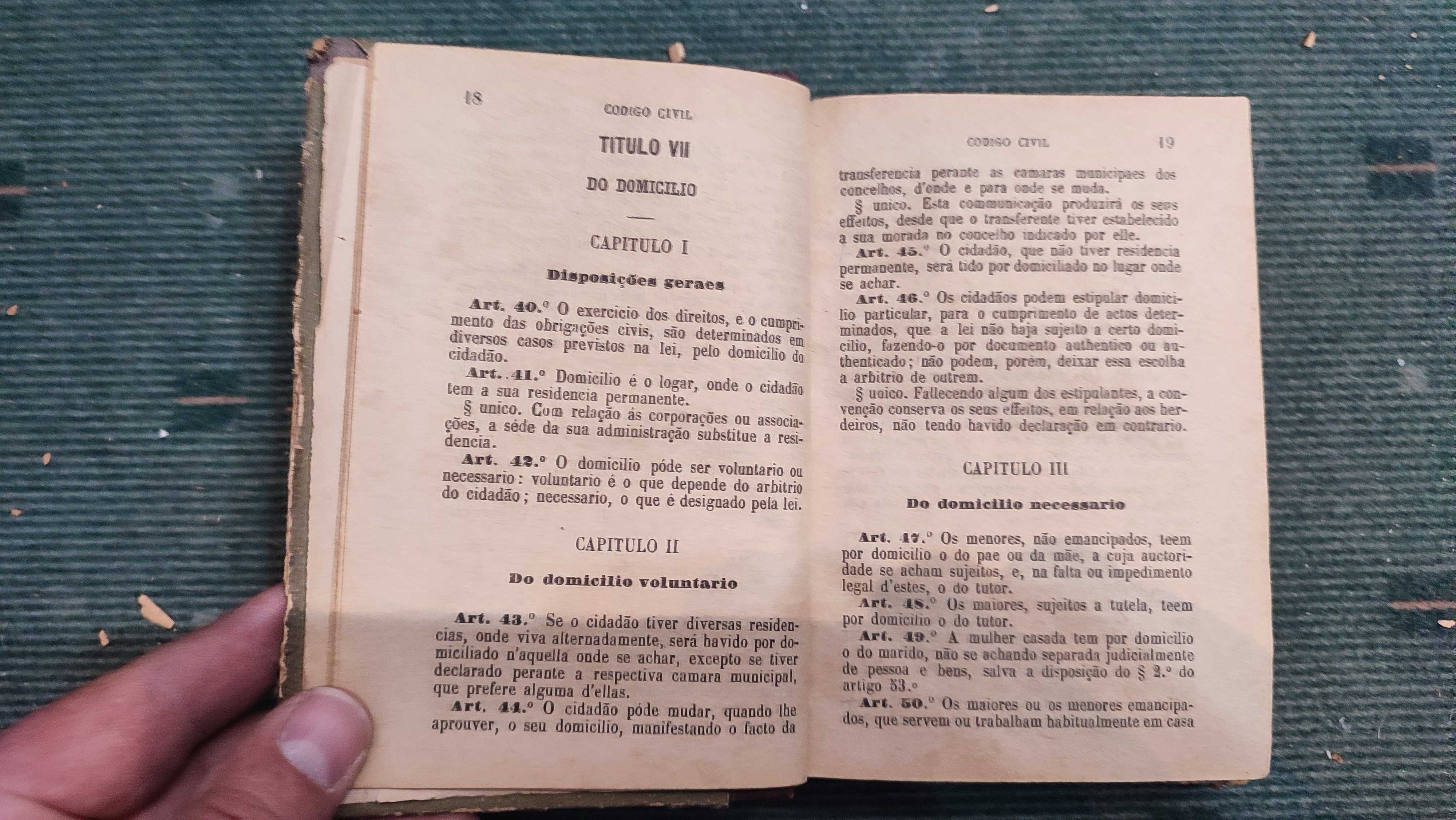Codigo Civil - Edição Livraria Chardron, 1899