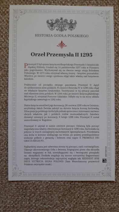 Orzeł Przemysła II 1295 rok