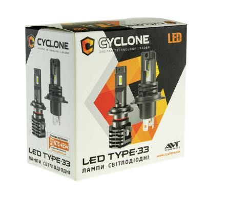 Автолампы Led Cyclone  H4  TYPE 33 H/L 5000K 4600LM ( 1 шт)