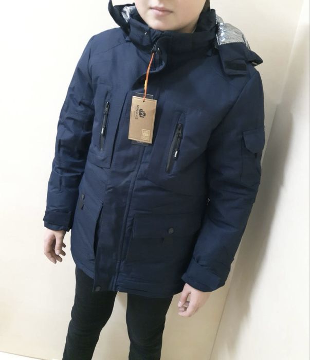 Пуховик Зимова термо куртка парка подовжена для хлопчика підлітка