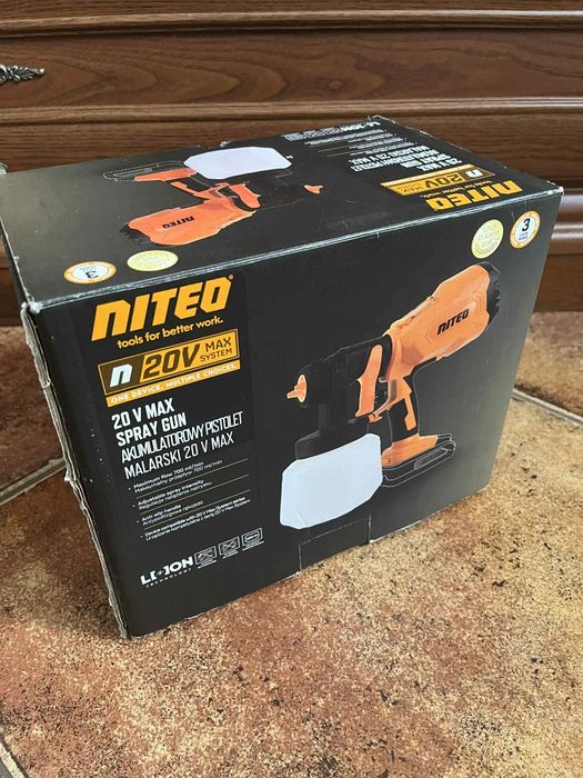 Nowy akumulatorowy pistolet malarski Niteo 20 V