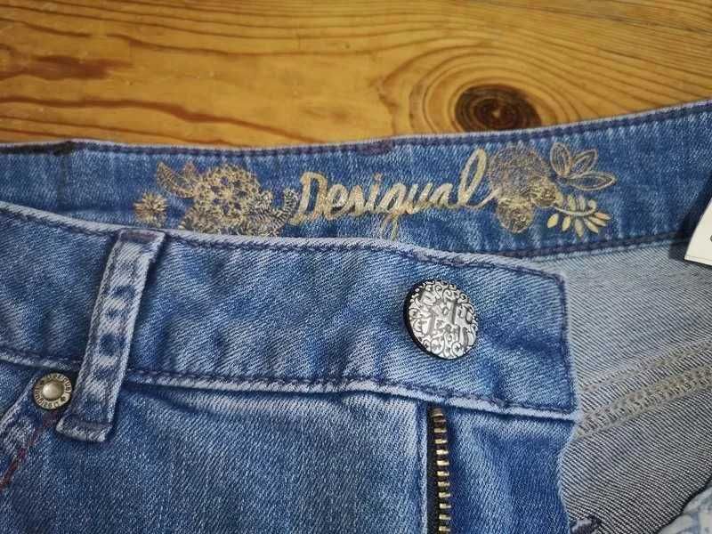 Spodnie Jeansy dźinsy skinny Desigual hafty nowe xs/s extra #bawełna