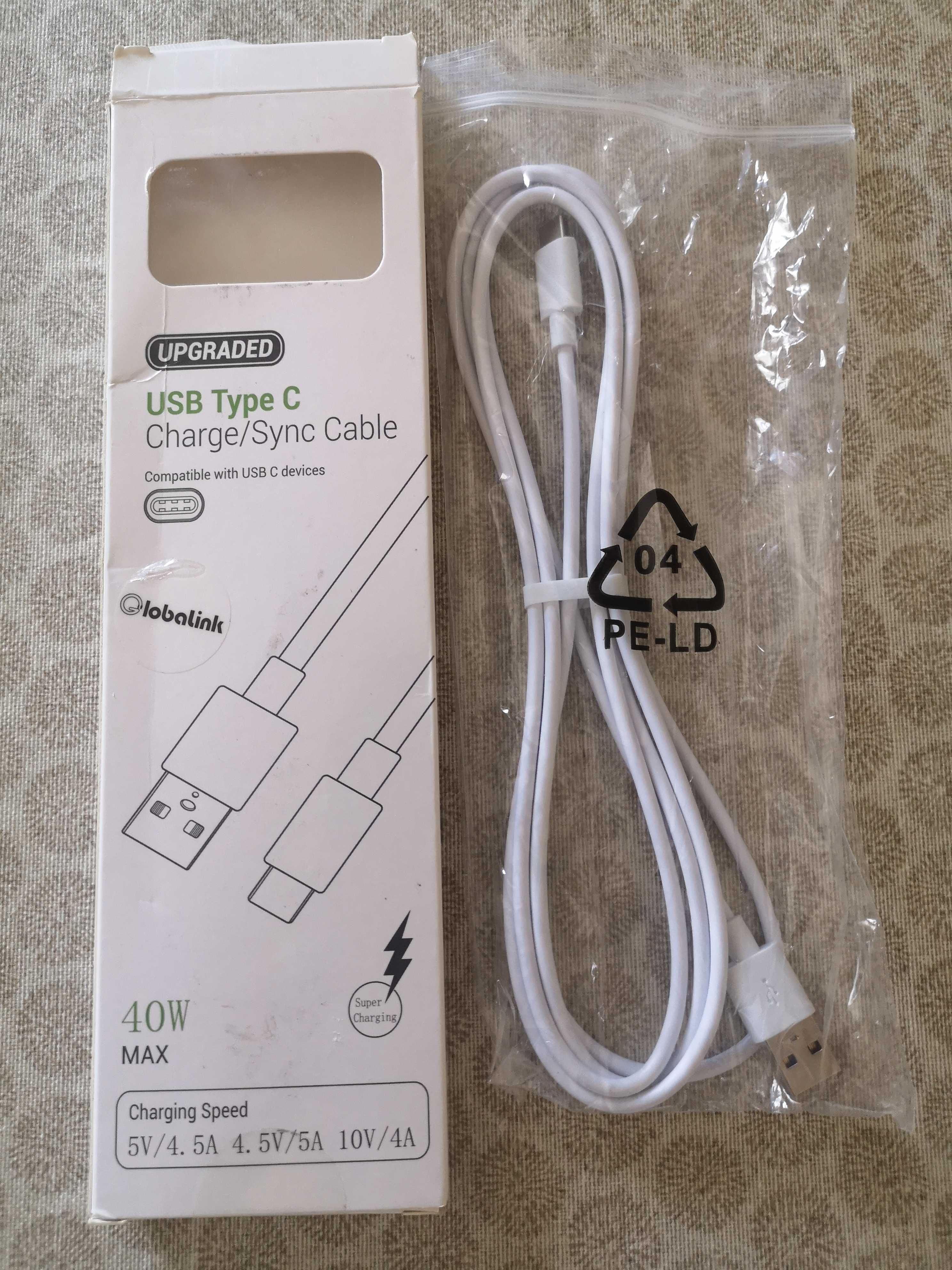Cabo de carregamento USB Tipo C