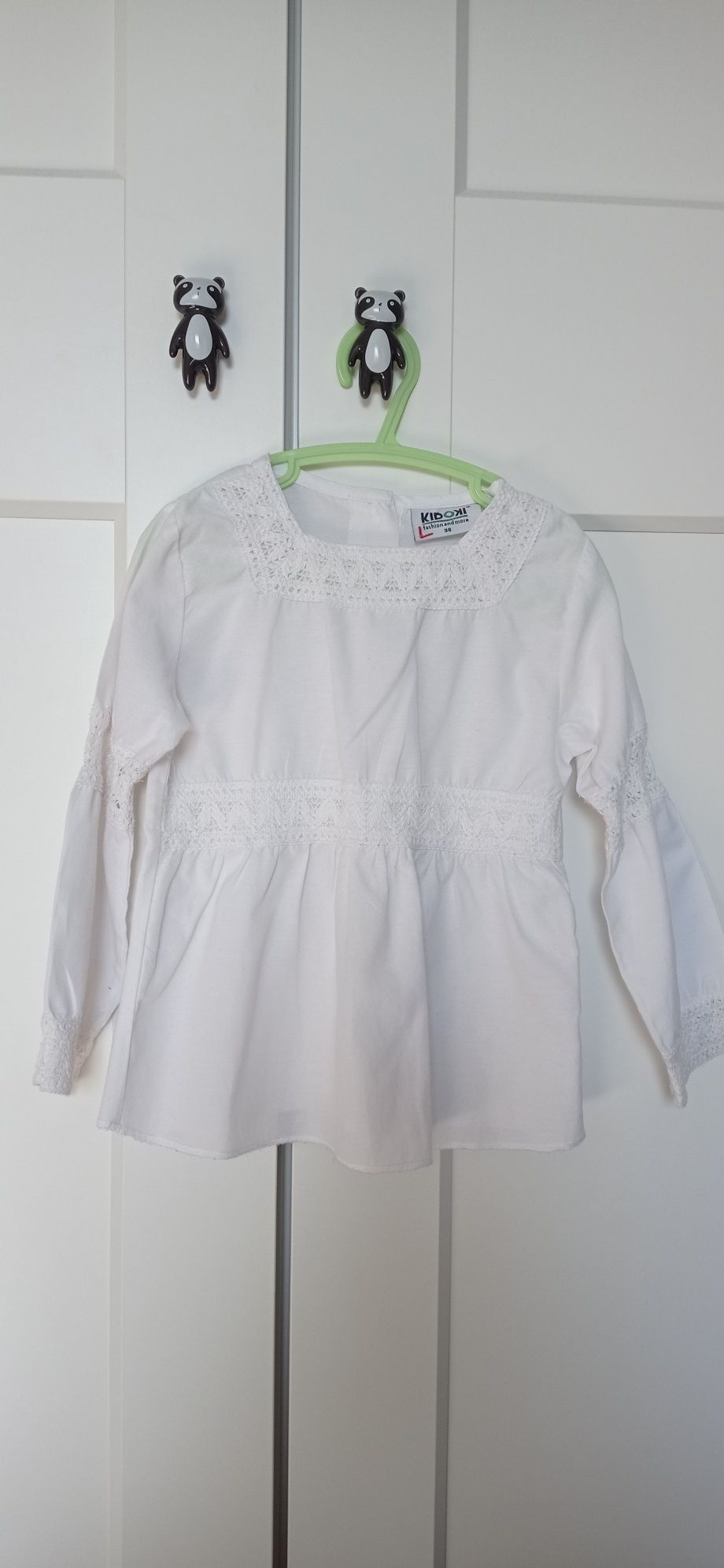 Bluzka biała dla dziewczynki rozmiar 92/98 cm