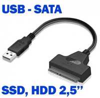 Переходник SATA USB 2.0 для жесткого диска HDD SSD 2.5''