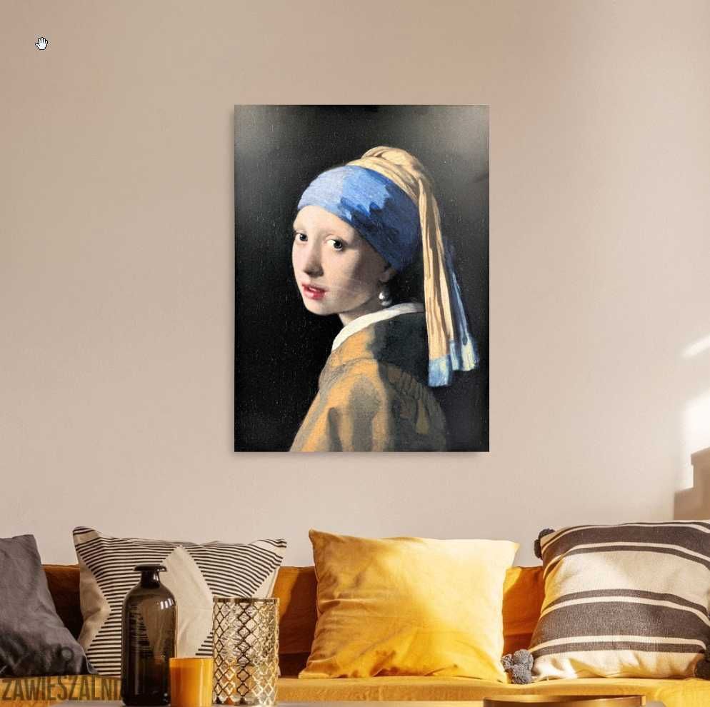 Obraz Dziewczyna Z Perłami 55 X 40 cm Alu Dibond Solidny