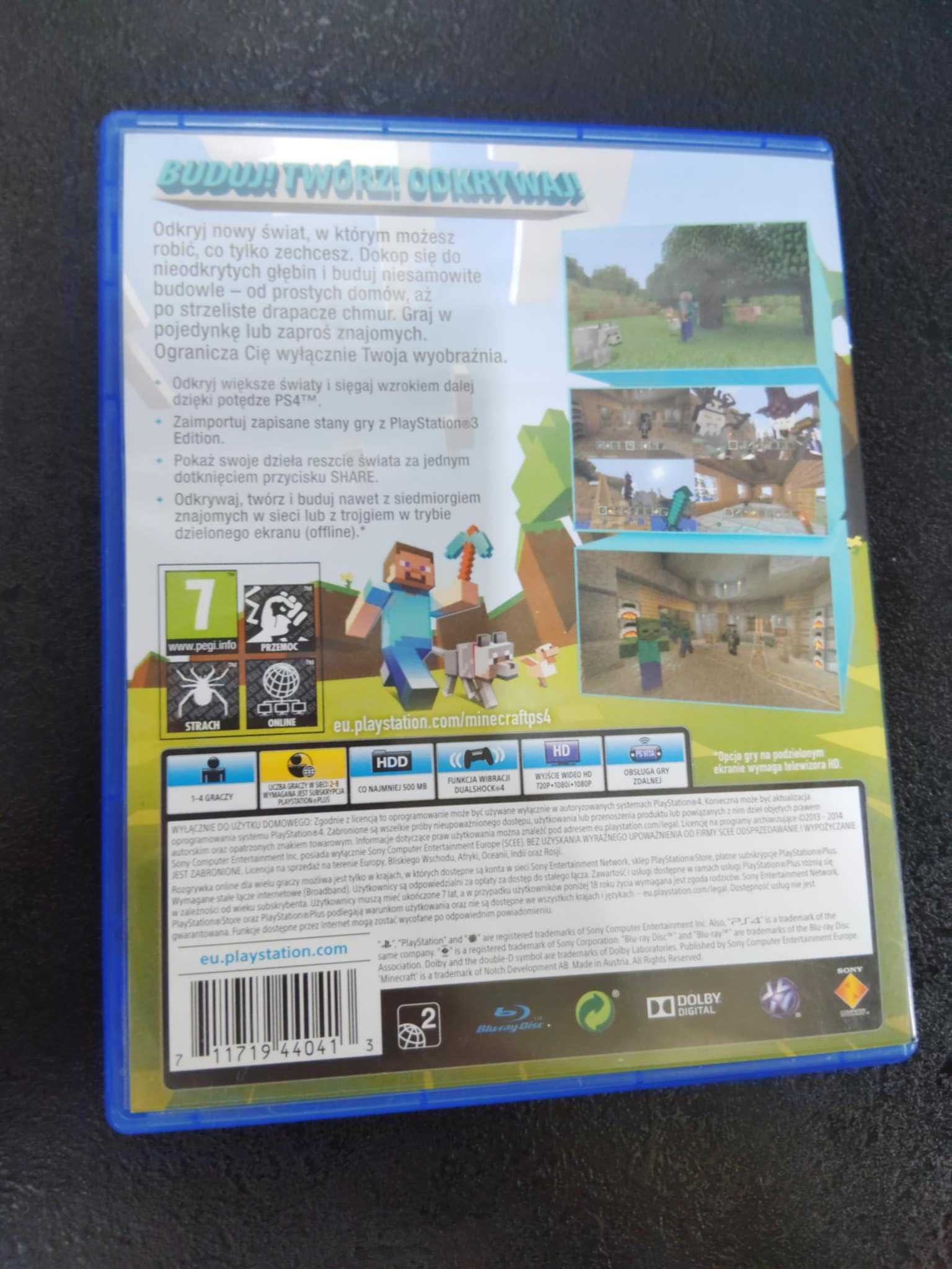 Minecraft PS4 Polskie napisy są w grze PS4 i PS5 GRA