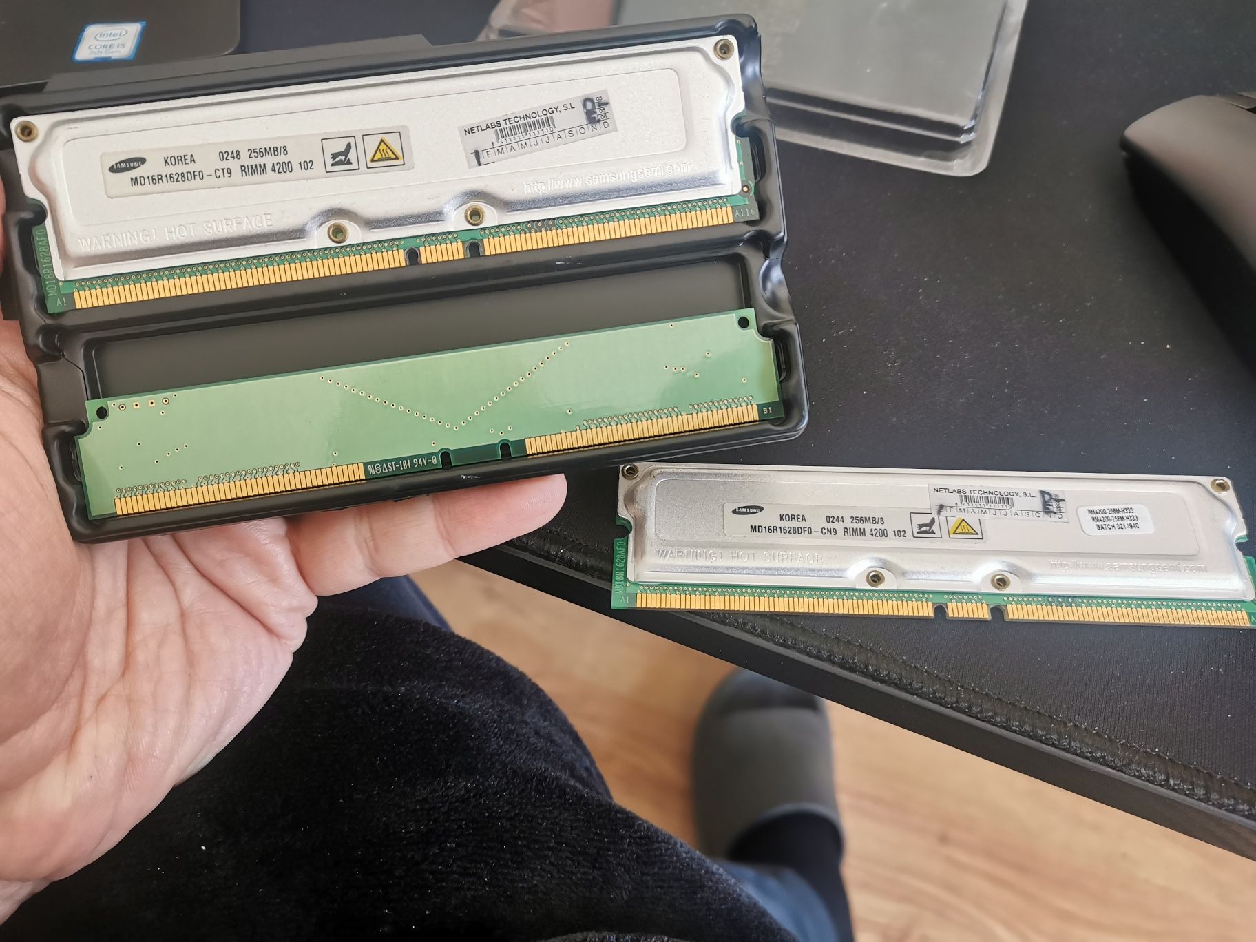 Memórias 512mb RIMM Samsung 2x256mb