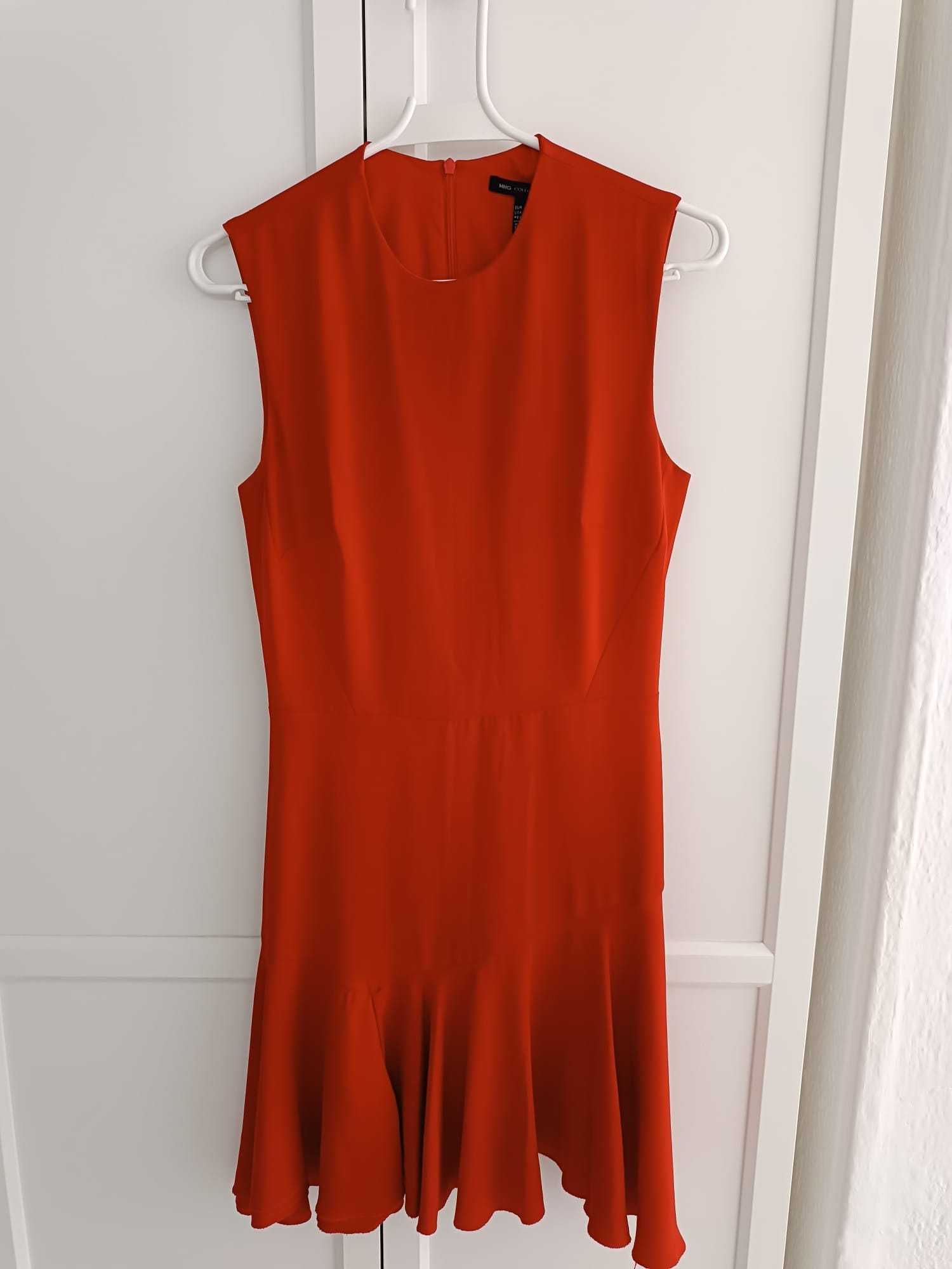 Vestido Vermelho Mango Colletion c/ Folhos