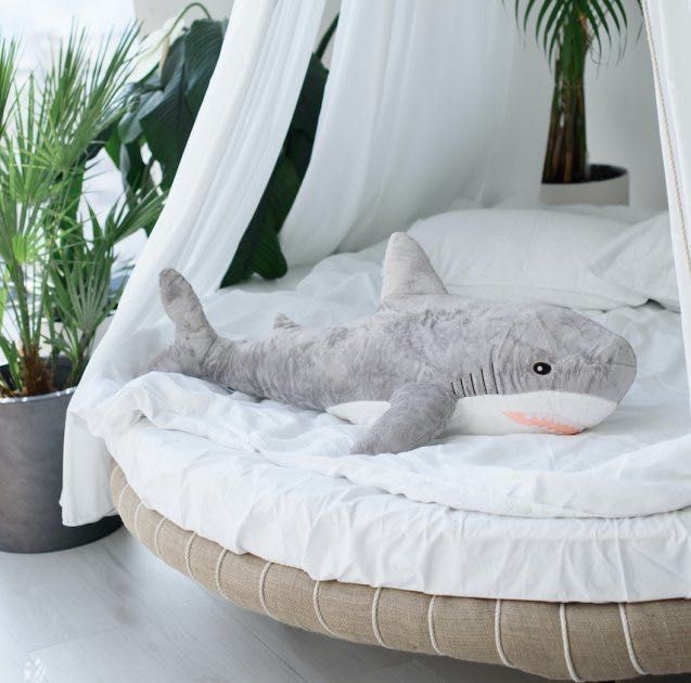 Мягкая игрушка акула IKEA 100 см большая серая ОПТ и Дропшипинг