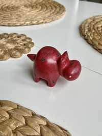 Figurka bordowa burgund czerwona hipopotam hipcio ciezka z kenii
