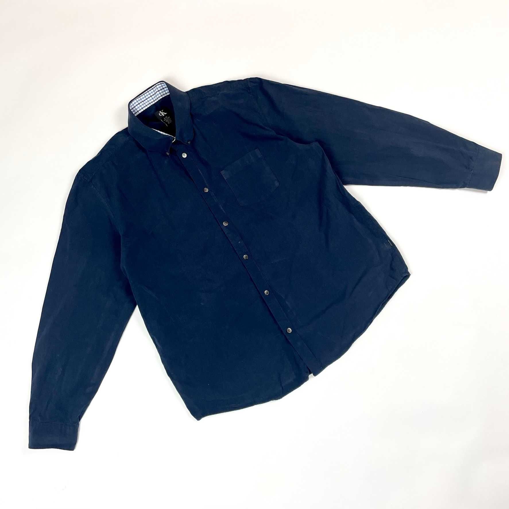 Calvin Klein navy shirt elegancka basic koszula