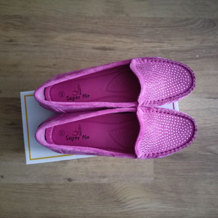 Różowe nowe mokasyny damskie rozm. 42