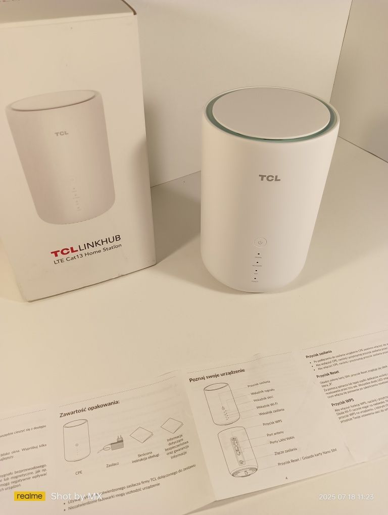 LTE Router TCL karta SIM 600MB/s LTE WiFi 5GHz Cat13  szybki internet