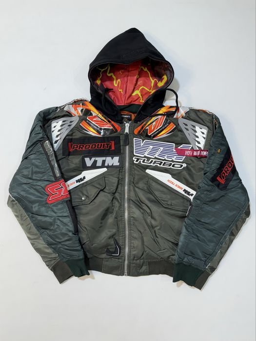 куртка бомбер Vetements x Alpha Industries Navy Green Bomber
