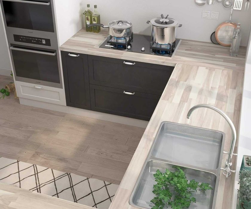 Blat akacjowy, kuchenny AKACJA, wosk twardy biały 2200x635x26mm