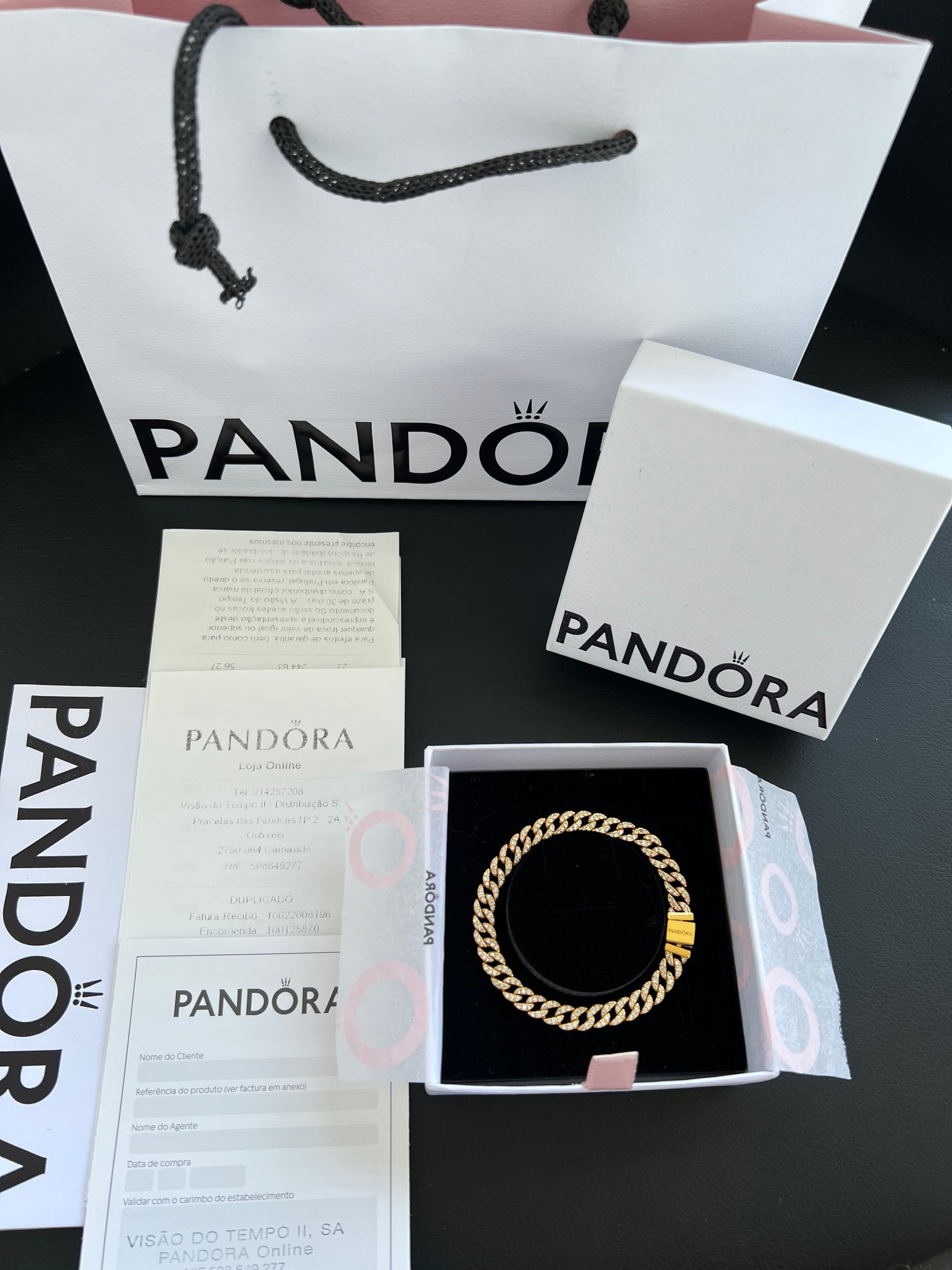 Pulseira de Corrente Cubana Pavé Pandora