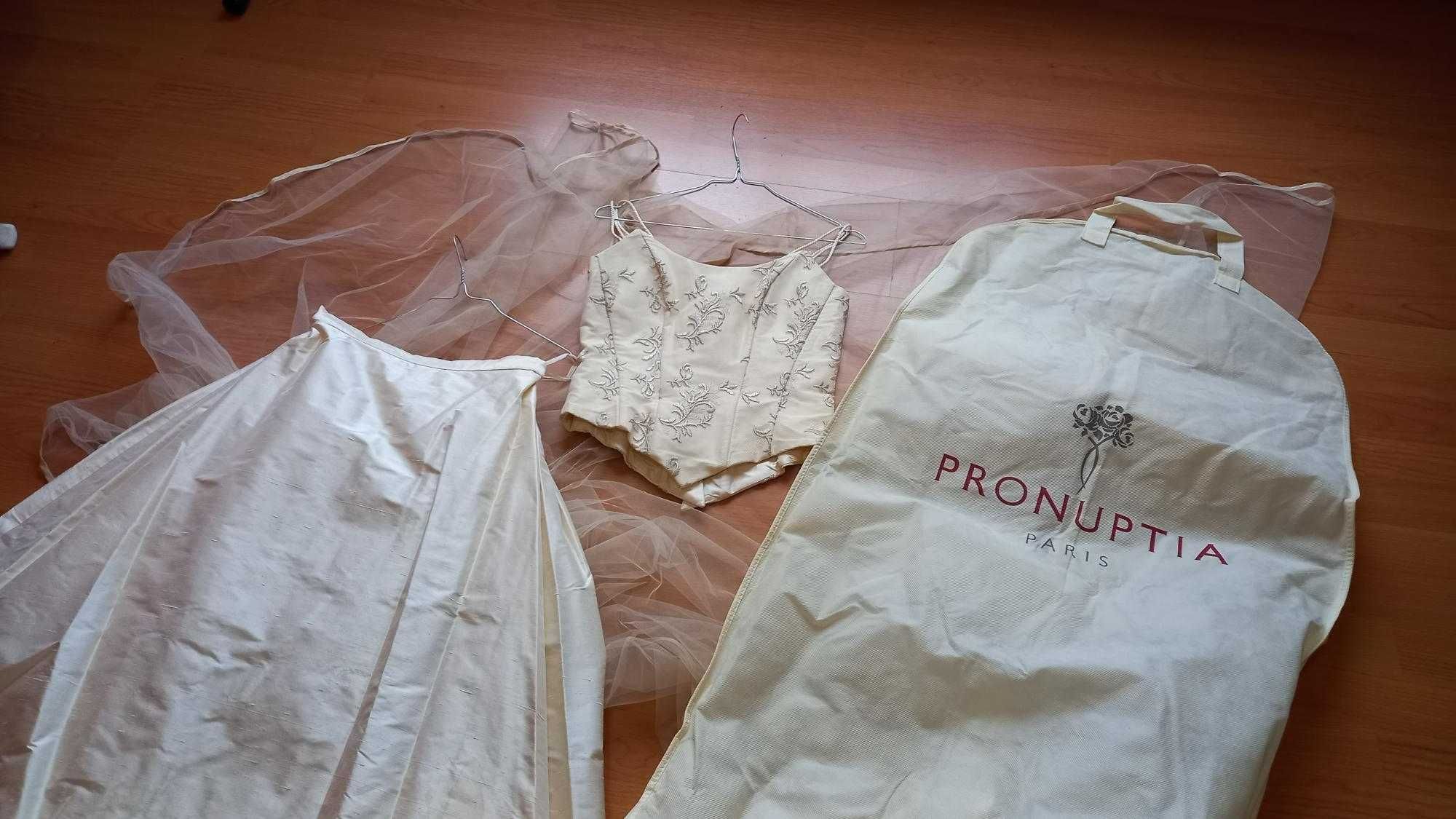 Vestido Noiva da Pronuptia - Todo em seda selvagem