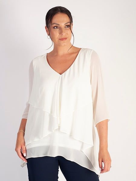 Dwuwarstwowa Bluzka Top Chesca  Plus Size  46 Nowa Okazja