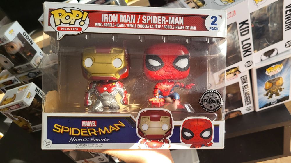 Iron man Spiderman  funko pop duopack. Vaulted. Unikat