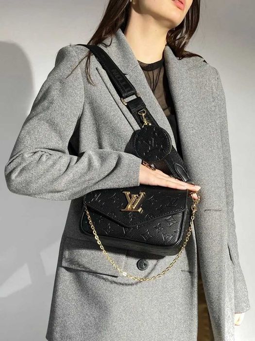 Люксовая женская сумочка через плечо Louis Vuitton черного цвета