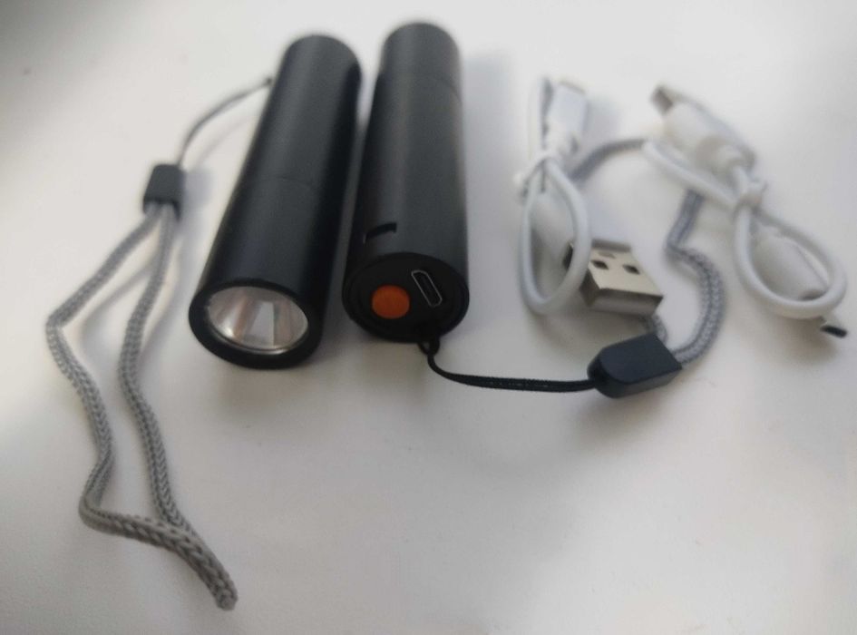 Мини фонарик с мощным аккумулятором, 2.5 часа работы USB с батареей