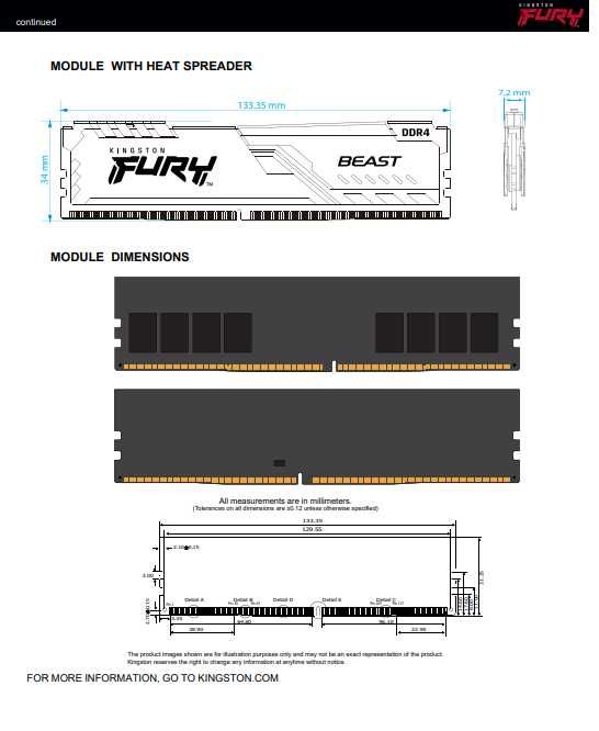 Memória RAM Kingston Fury Beast 8GB (1x8GB) DDR4-3200MHz 1R CL16 Preta