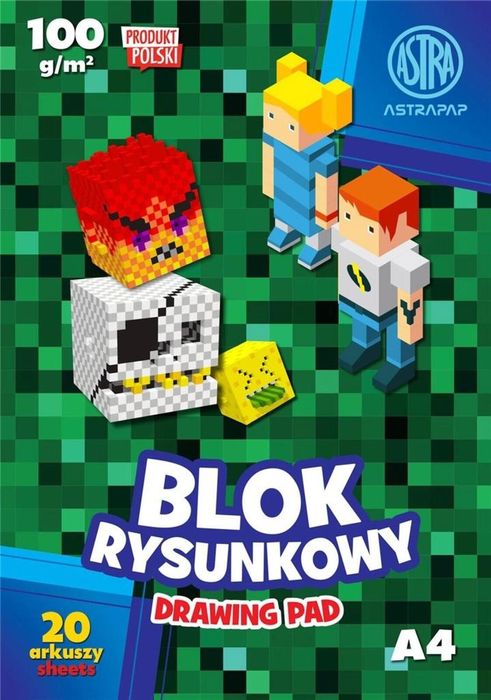 Blok rysunkowy A4/20K 100g Pixel (10szt) ASTRA ASTRA papiernicze ,