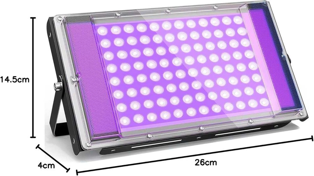 Reflektor UV LED 100 W Lampa z Czarnym Światłem IP66 96 LED 785