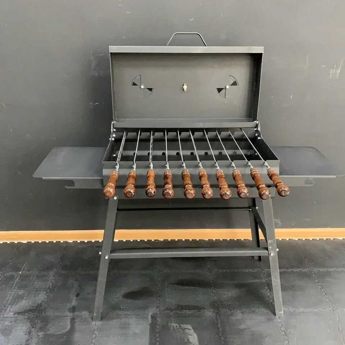 Портативний Мангал | 9 Шампурів | 3мм 4мм | Розкладний | Телефонуй