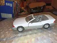 White Replica 1989 Mercedes Benz 500 SL 7" Metal Model Car skala 1:24