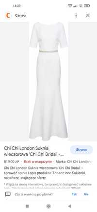 Nowa suknia ślubna wieczorowa chi chi London XS S