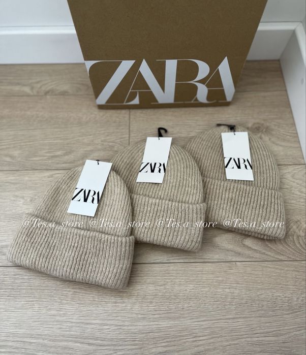 Шапка біні zara з шерстю