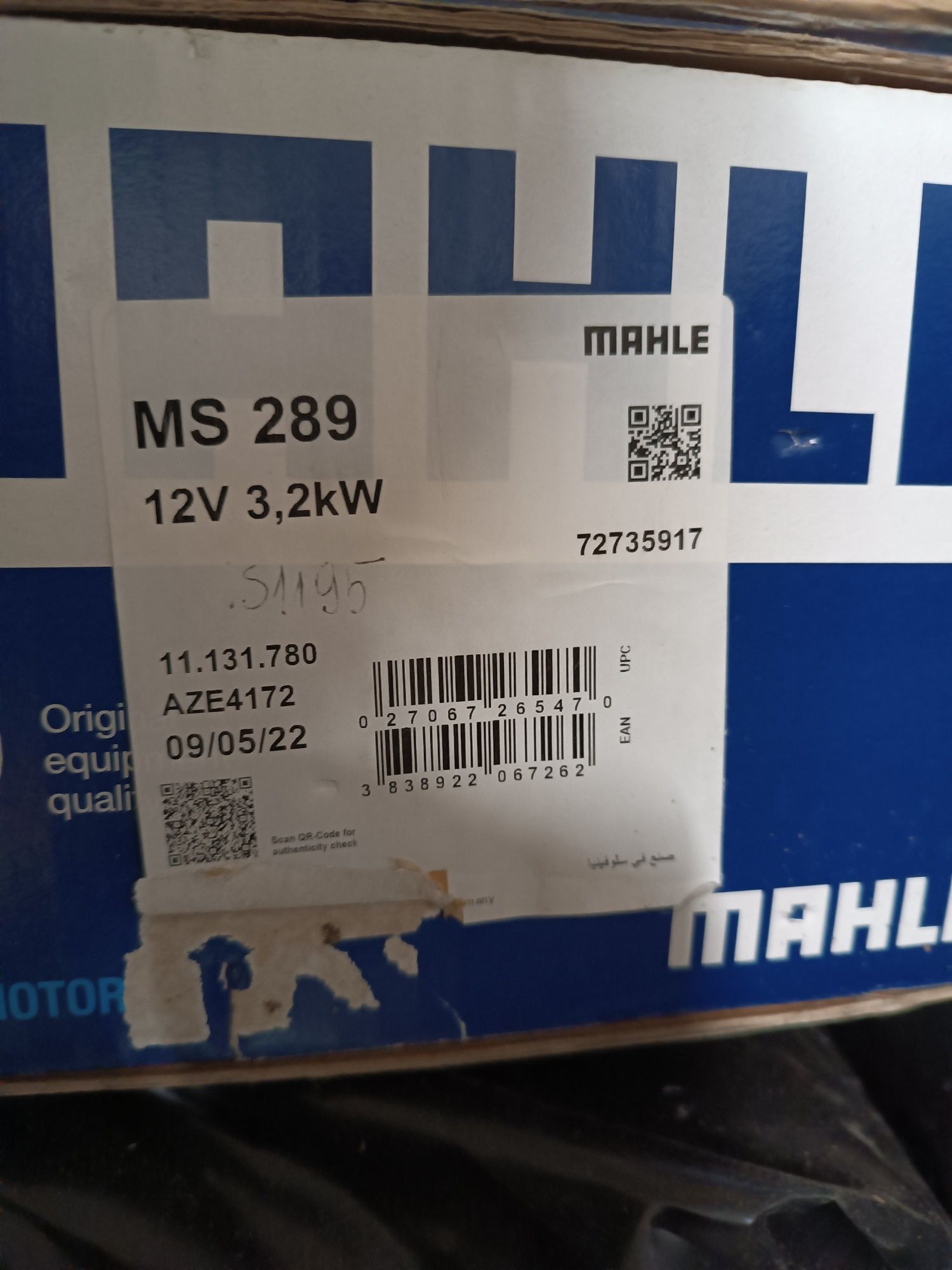 Rozrusznik mahle Perkins Massey Ferguson 12v 3,2 KW