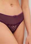 B.P.C stringi brazylijskie ciemny fiolet z aksamitnym paskiem r.36/38