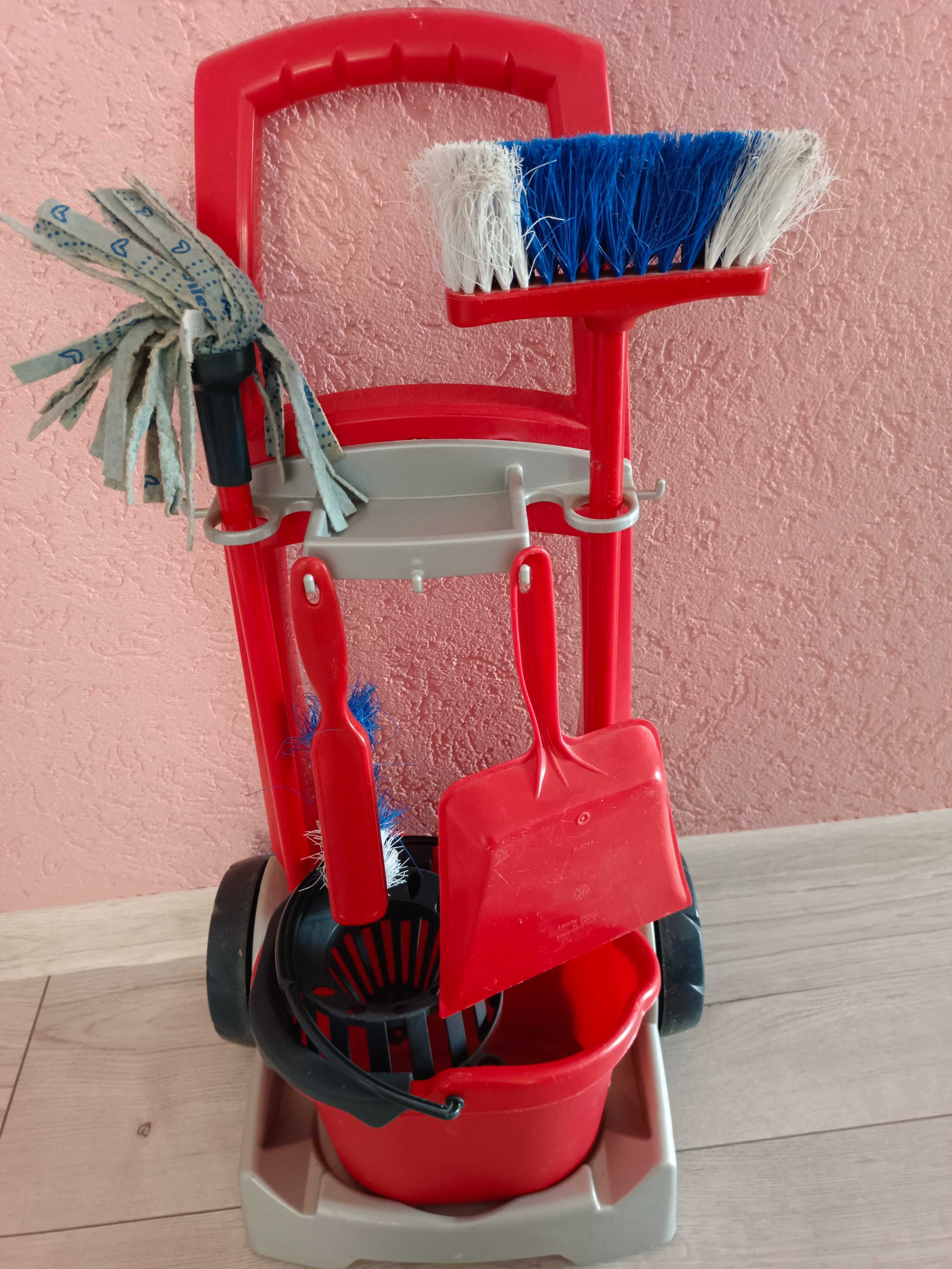 Klein Vileda 6741 Wózek, zestaw sprzątający dla dzieci Vileda