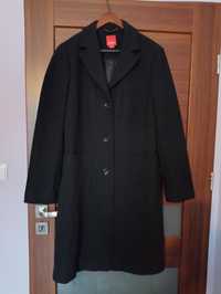 ESPRIT Płaszcz zimowy czarny XL 42 wełniany długi