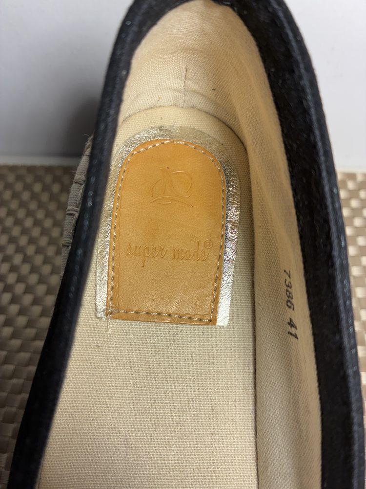 Czarne espadryle z ćwiekami 7386 rozm. 40 -26cm