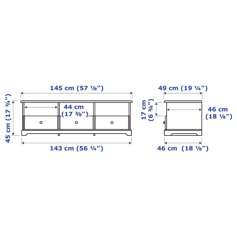 Móvel TV IKEA LIATORP branco, 145x49x45 cm, COMO NOVO!