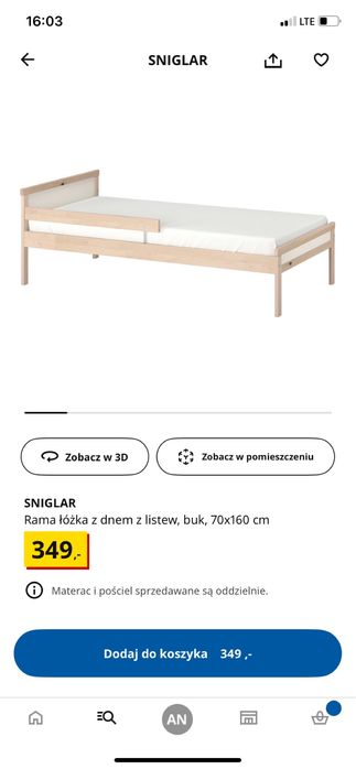 Lóżko dzieciece Ikea