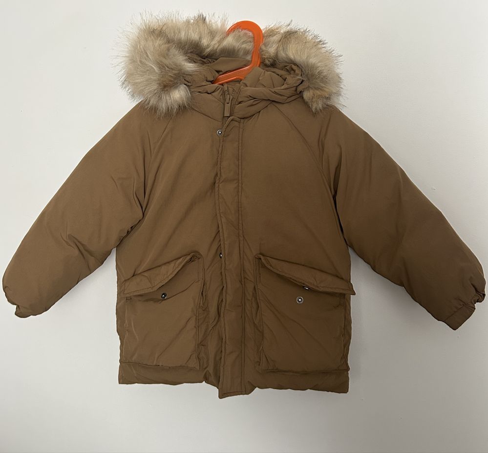 Zara ocieplana parka zimowa kurtka 104