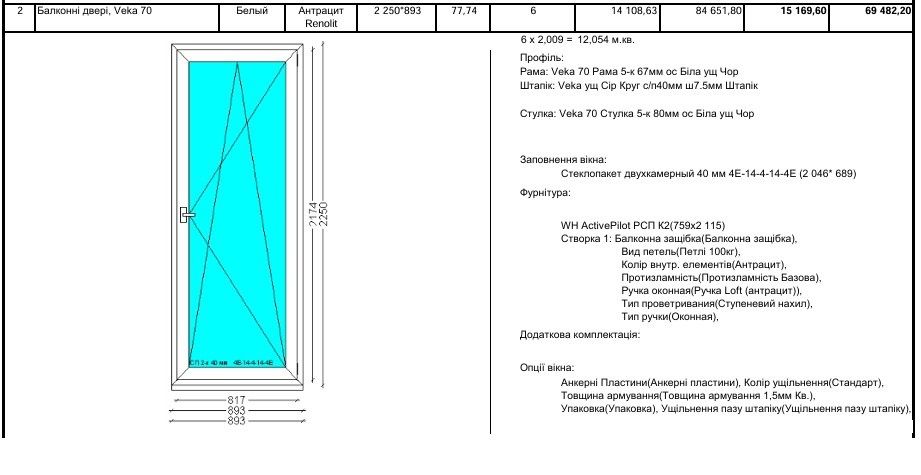 Вікно пластикові балконна дверка, нове, Львів
