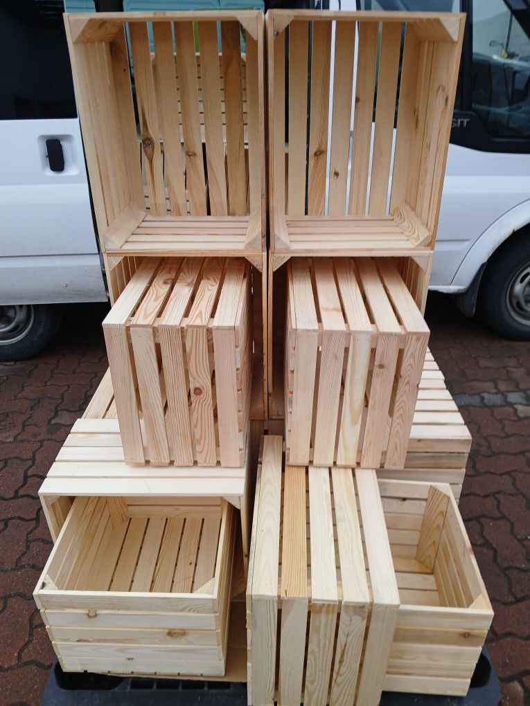 skrzynki drewniane jedynki 50x40x30 szlifowane